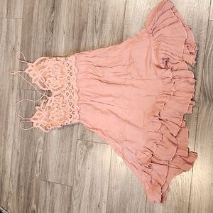 NWT Free People Intimately Women's sz M Bohemian spaghetti straps Flowy Blouse